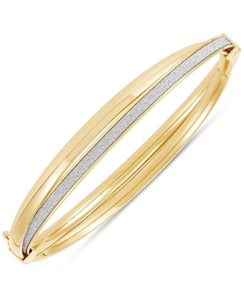 Glitter Crossover Bangle Bracelet in 10k Gold