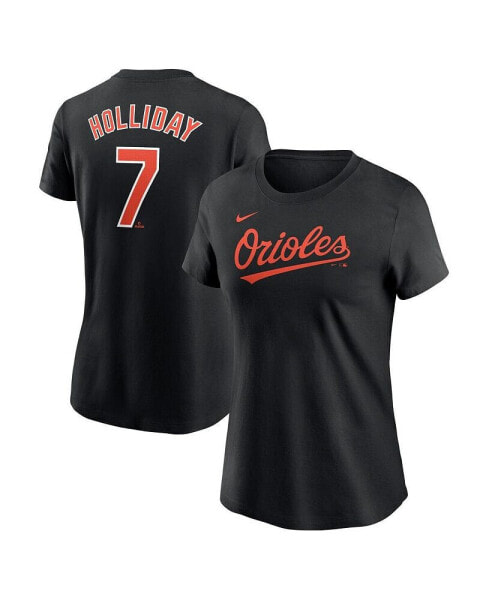 Women's Jackson Holliday Black Baltimore Orioles Fuse Name Number T-Shirt