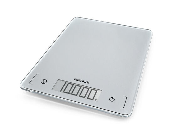 Кухонные весы электронные Soehnle Page Comfort 300 Slim 10 кг - 1 г Серебристые, настольные, квадратные