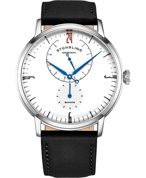 Часы Stuhrling Genuine Leather Black 42mm