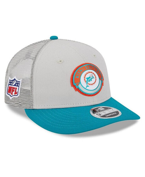 Men's Cream, Aqua Miami Dolphins 2023 Sideline Historic Low Profile 9FIFTY Snapback Hat