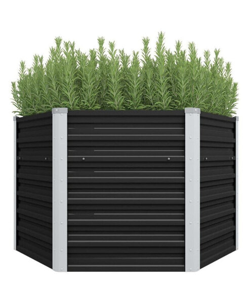 Garden Raised Bed Anthracite 50.8"x50.8"x30.3" Galvanized Steel