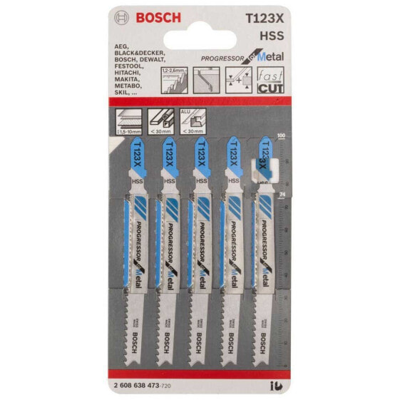 BOSCH PROFESSIONAL 5 Jigsaw Blades T 123 X