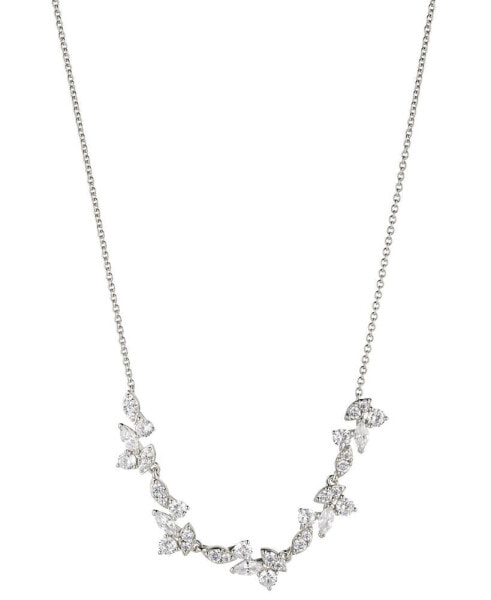 Silver-Tone Crystal Frontal Necklace, 16" + 2" extender, Created for Macy's