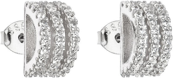 Silver earrings with zircon 11007.1