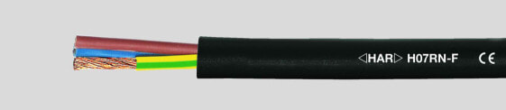 Helukabel H07RN-F, Low voltage cable, Black, Rubber, Cooper, 4 mm², 38 kg/km
