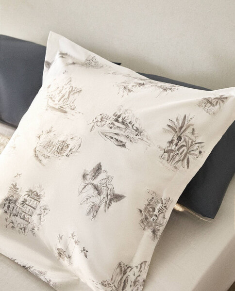 Toile de jouy beach pillowcase