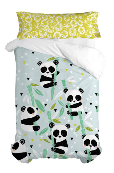 Panda garden blue Bettbezug-set