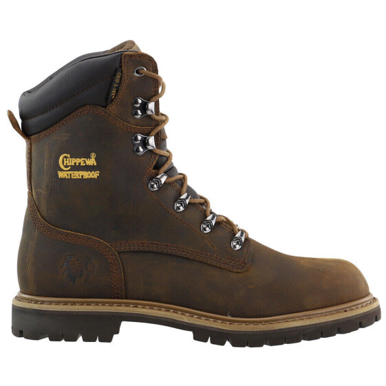 Chippewa Birkhead 8 Inch Waterproof Soft Toe Work Mens Brown Work Safety Shoes