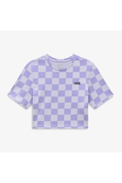 Checker Crew Crop Ii Kadın Mor T-shirt