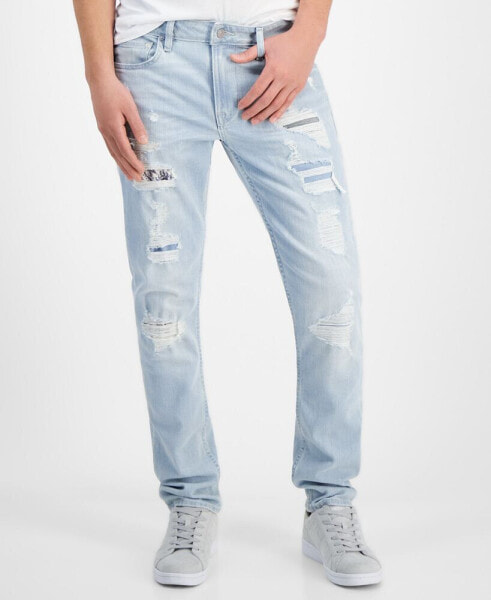 Men's Finnley Slim Tapered-Fit Destroyed Jeans