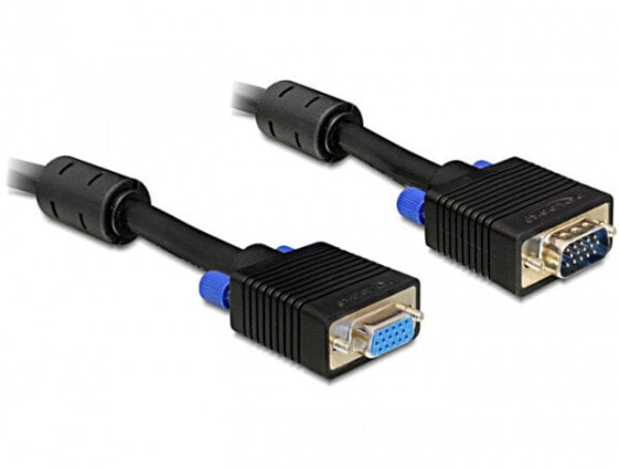 Delock 5m VGA Cable - 5 m - VGA (D-Sub) - VGA (D-Sub) - Black - Male/Female