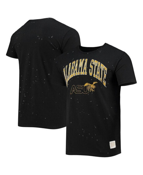 Men's Black Alabama State Hornets Bleach Splatter T-shirt