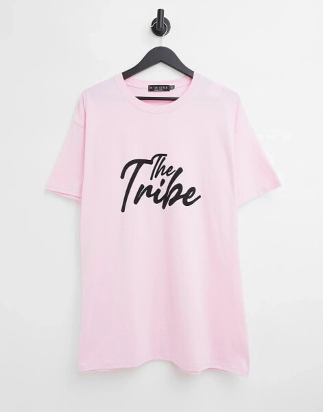 In The Style Plus Tribe t-shirt in pink