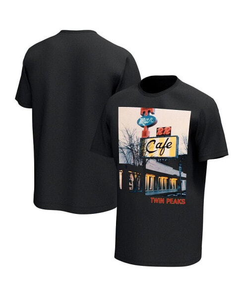 Men's Black Twin Peaks Double R Diner Graphic T-shirt