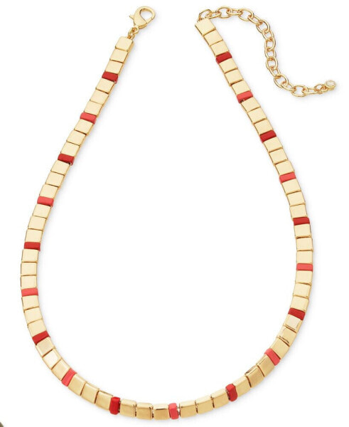 Gold-Tone & Color Beaded Collar Necklace, 16" + 3" extender, Created for Macy's