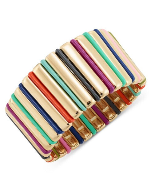 Gold-Tone Multicolor Bar Stretch Bracelet, Created for Macy's