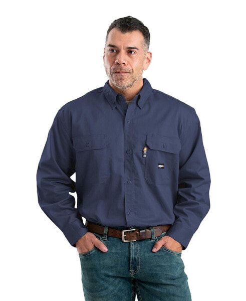 Men's Flame Resistant Button Down Long Sleeve Work Shirt
