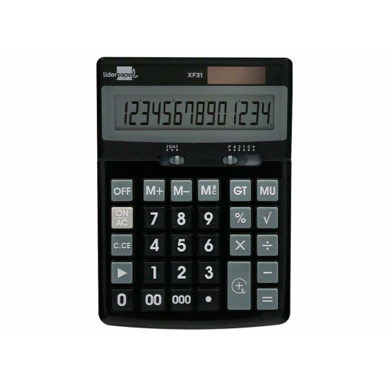 Калькулятор солнечный Liderpapel XF31 Чёрный Пластик