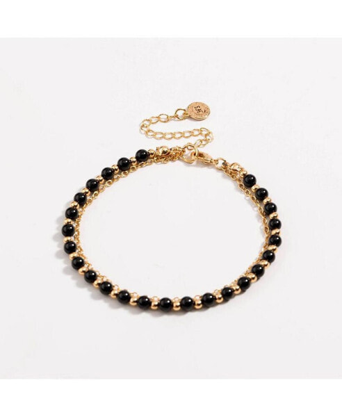 Black Beaded Friendship Bracelet for Women