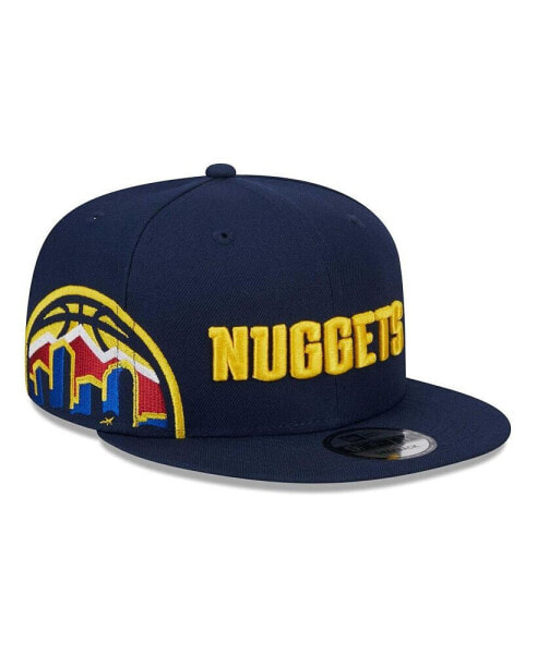 Men's Navy Denver Nuggets Side Logo 9FIFTY Snapback Hat