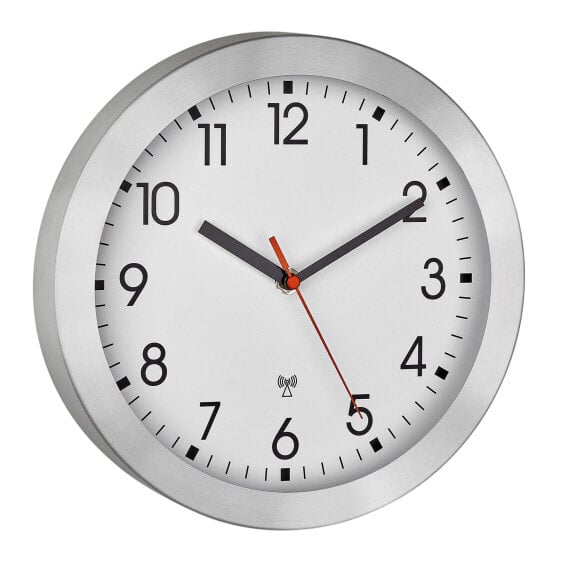 TFA Dostmann 60.3546.02, Wall, Quartz clock, Round, Aluminium, White, Aluminium, Glass