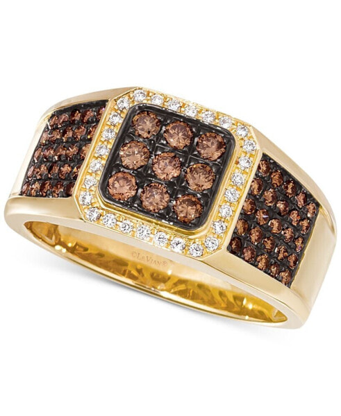 Chocolatier® Men's Diamond Cluster Ring (7/8 ct. t.w.) in 14k Gold