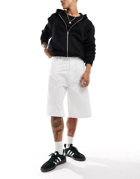 Weekday Astro loose skater fit shorts in white