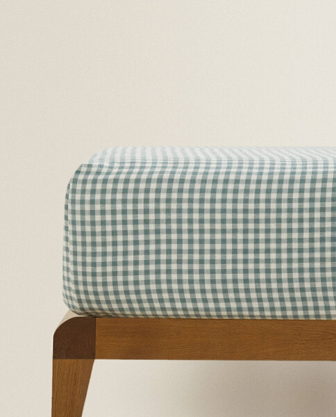 Children’s gingham muslin fitted sheet