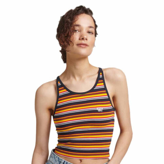SUPERDRY Vintage Cali Stripe Crop sleeveless T-shirt