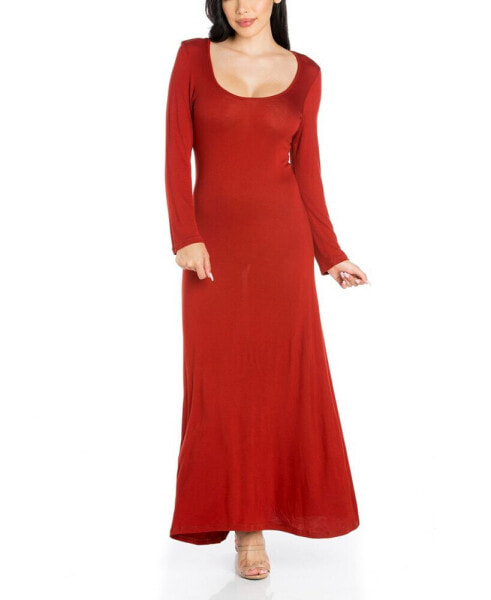 Платье 24seven Comfort Apparel с длинным рукавом модель T-Shirt Maxi Dress