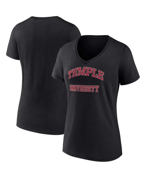 Футболка женская Fanatics Черные Совы Храма Evergreen Campus V-Neck