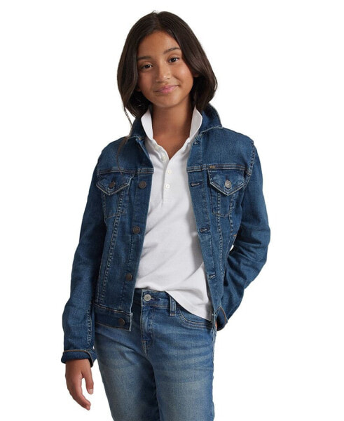 Big Girls Lightweight Denim Trucker Jacket