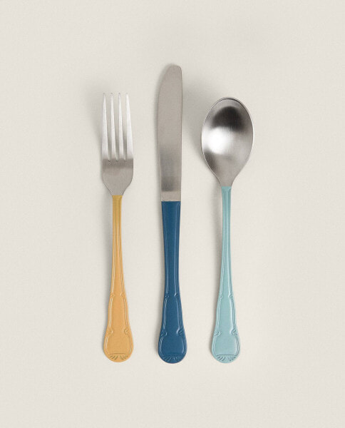 Children's coloured cutlery set (set of 3)