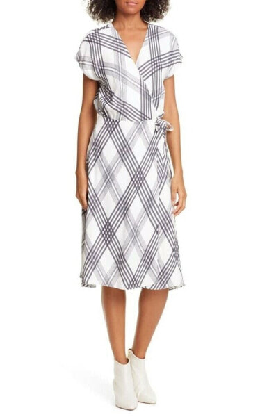 Joie 247711 Womens Bethwyn Striped Maxi Wrap Dress Porcelain Size Medium