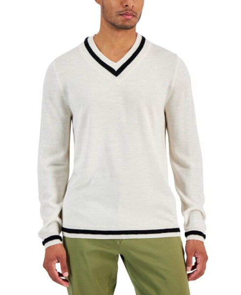 Свитер мужской Club Room V-Neck Merino Cricket, созданный для Macy's.