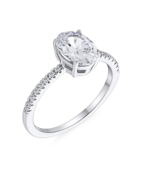Кольцо Bling Jewelry Timeless Oval Solitaire