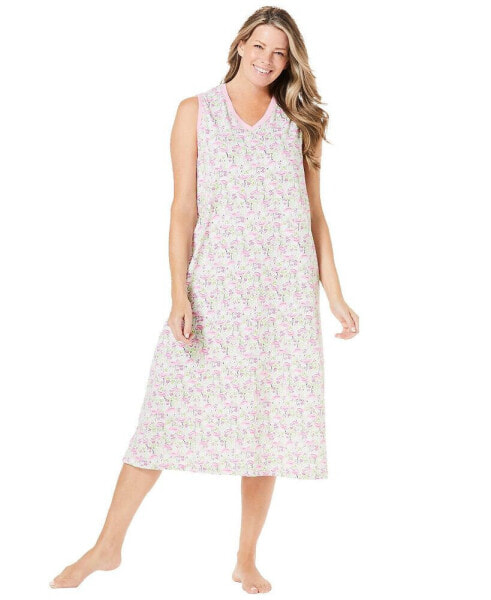 Plus Size Long Sleeveless Sleepshirt