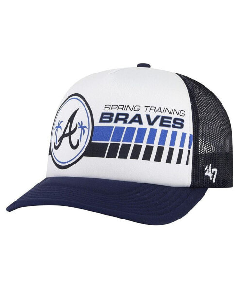 Men's White, Navy Atlanta Braves 2024 Spring Training Foam Trucker Adjustable Hat