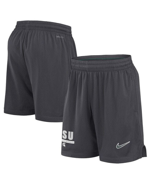 Men's Anthracite Michigan State Spartans 2024 Sideline Mesh Shorts