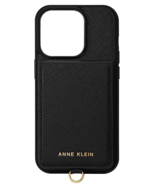 Ремешок для часов Anne Klein Черная кожа Saffiano iPhone 14 Pro