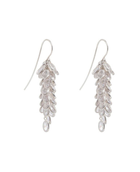 SILVER MIDI CRYSTAL DROPS EARRINGS