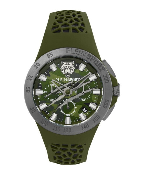 Men's Thunderstorm Chrono Green Silicone Strap Watch 43mm