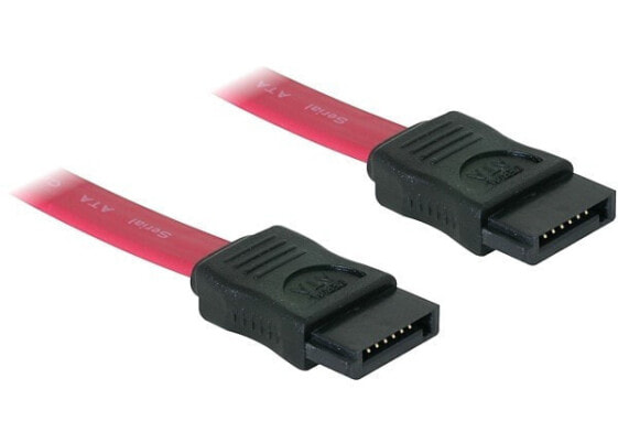 Delock SATA Cable - 0.5m - 0.5 m - SATA II - Red