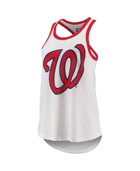 Women's White Washington Nationals Tater Racerback Tank Top