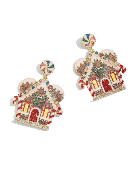 Women's Mickey and Friends Gingerbread House Statement Earrings
