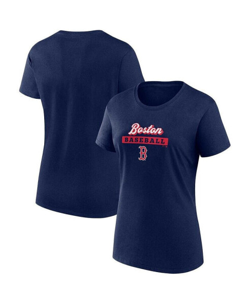 Women's Navy Boston Red Sox State Script T-shirt