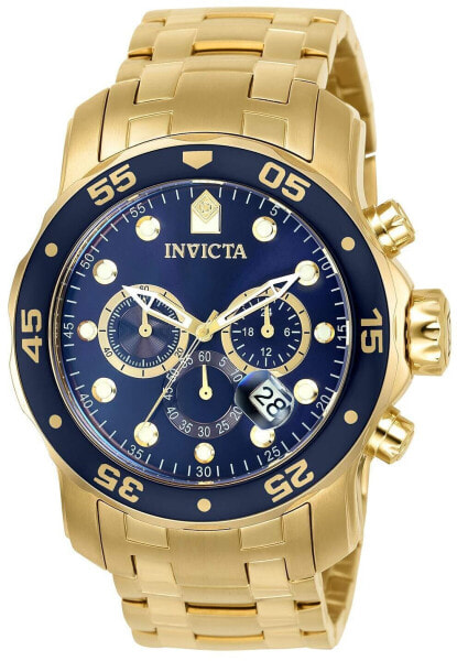Invicta Men's Pro Diver Collection Chronograph Watch 48mm Gold & Blue