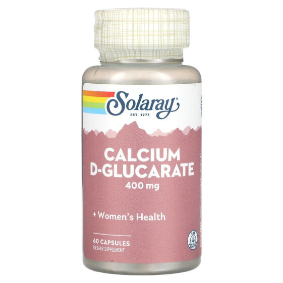 Solaray, D-глюкарат кальция, 200 мг, 60 капсул