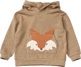 Sweatshirt mit beweglicher Fuchs-Applikation, braun, Gr. 104, 1 St